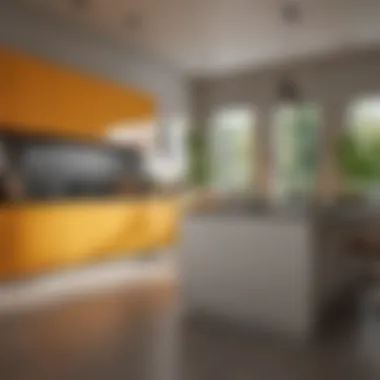 Diverse Cabinet Styles and Colors in Kitchen A stylish kitchen demonstrating various cabinet styles and colors.