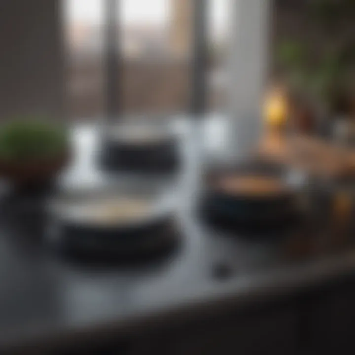 A high-tech induction stovetop with digital features