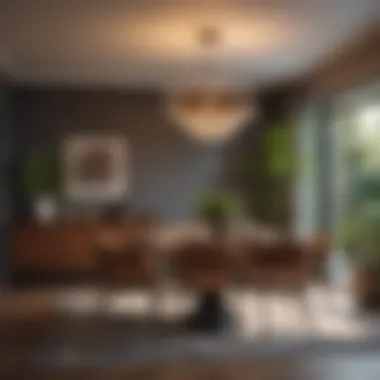 Sophisticated Dining Area A beautifully arranged dining area reflecting mid-century modern aesthetics with natural materials