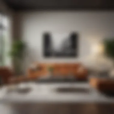 Sleek Living Room Design Elegant mid-century modern living room showcasing clean lines and minimalist decor
