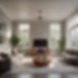 A beautifully staged living room showcasing effective use of space
