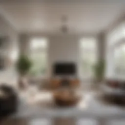A beautifully staged living room showcasing effective use of space