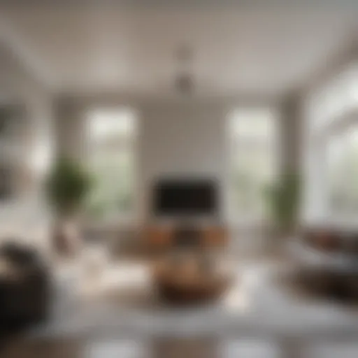 A beautifully staged living room showcasing effective use of space