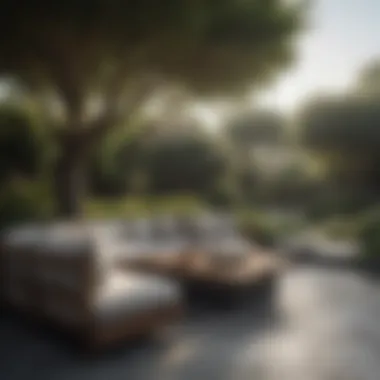 Stylish Outdoor Seating Island Stylish outdoor stand alone island featuring comfortable seating options