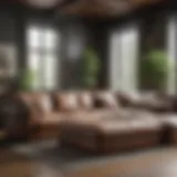 Luxurious extra large sleeper sectional in a modern living room
