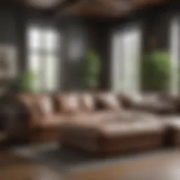 Luxurious extra large sleeper sectional in a modern living room