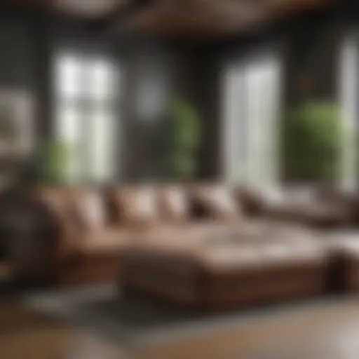 Luxurious extra large sleeper sectional in a modern living room