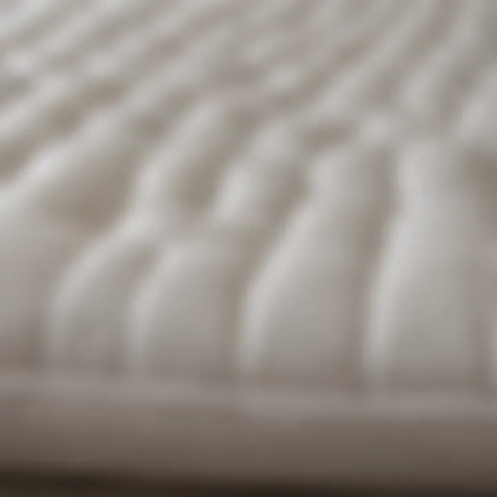 Close-up of the materials used in the pillow top design