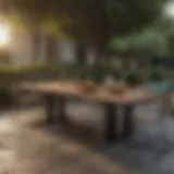 Sleek design of the Oka outdoor table showcasing its elegant lines