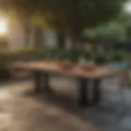 Sleek design of the Oka outdoor table showcasing its elegant lines
