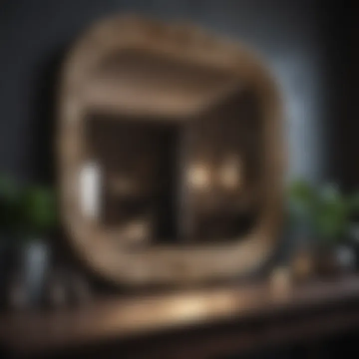 Artistic depiction of various types of mirrors and their unique shapes and functionalities