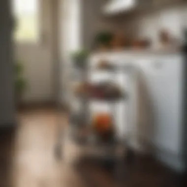 Versatile Uses of Skinny Kitchen Cart Versatile skinny kitchen cart used for various purposes in a kitchen