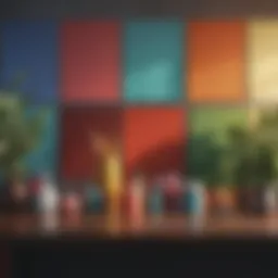 Color palette featuring diverse shades for house painting