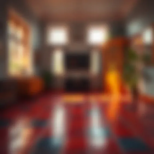 Vibrant Tile Floor Transformation Vibrant tile floor after painting