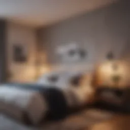 Elegant twin bedroom showcasing modern design elements
