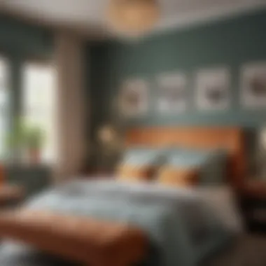 Stylish twin bedroom featuring a cohesive color palette