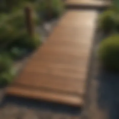 Tools and materials for constructing wooden garden pathways