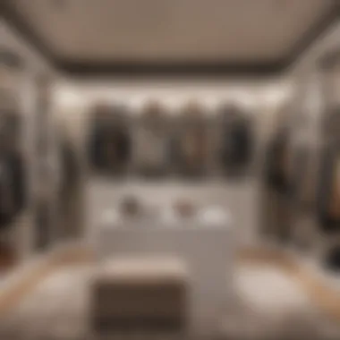 Modern Elegance in Walk-In Closet Design Stylish modern walk-in closet with elegant shelving