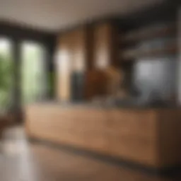 Elegant wood colour kitchen cabinets showcasing rich textures