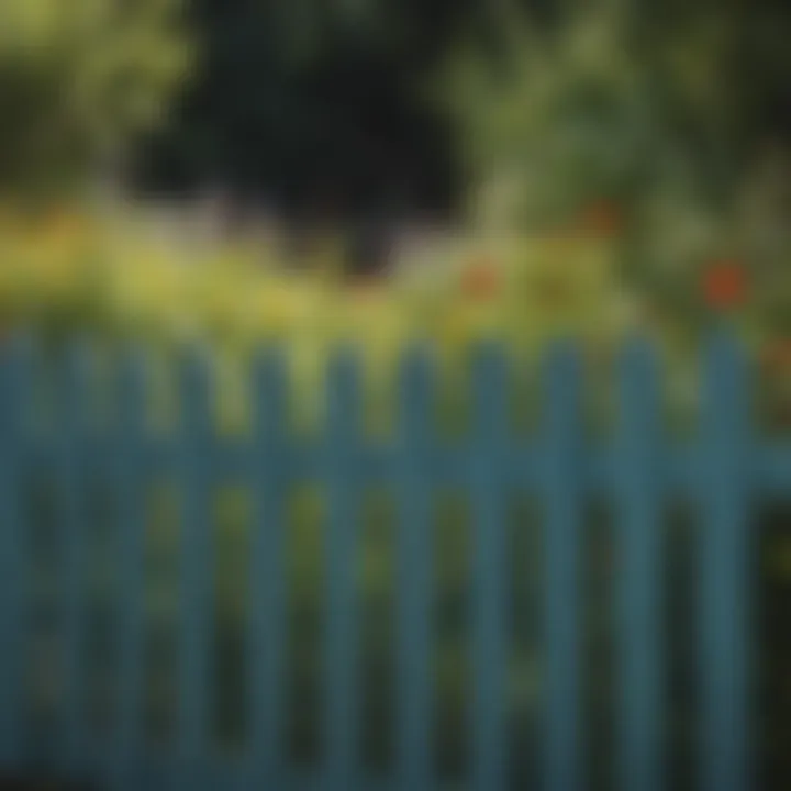 A beautifully painted wood fence in a garden setting