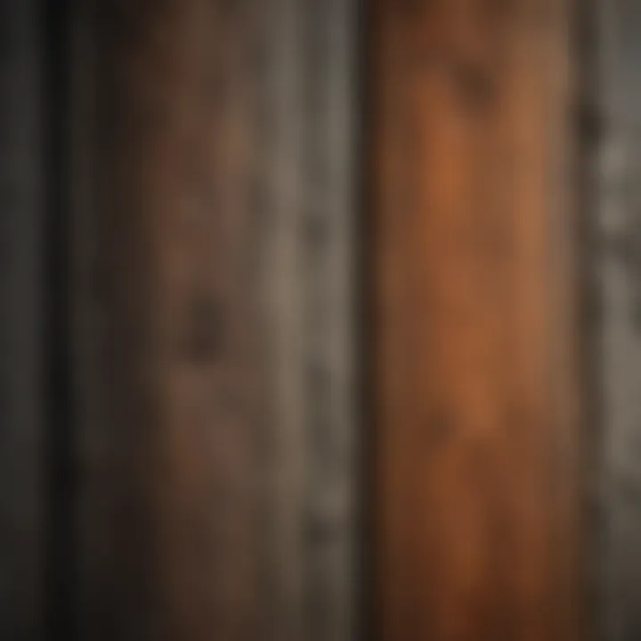 Close-up of textured wood with paint in natural light
