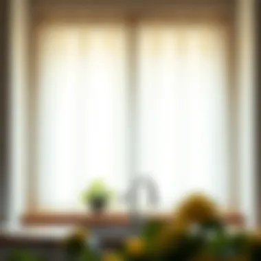 Bright Kitchen Window with Elegant Sheer Curtains Bright kitchen window showcasing elegant sheer curtains
