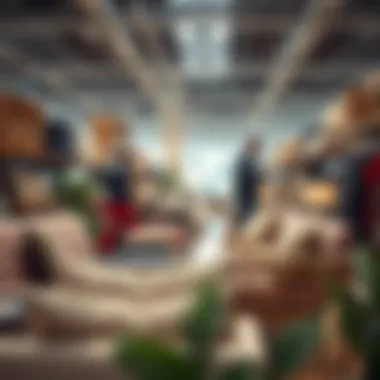 Seasonal sales event in a furniture retail store