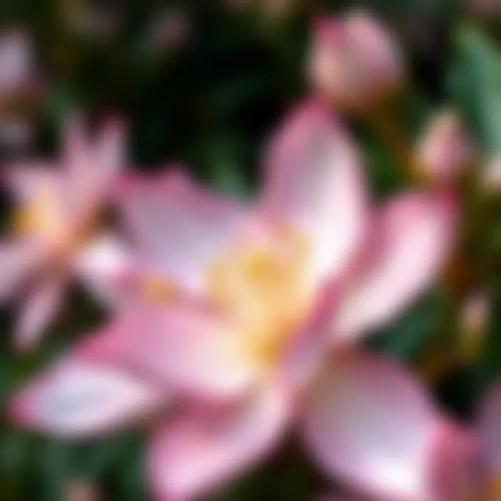 Intricate Petals of a Blooming Shrub Close-up of a blooming shrub showcasing intricate petals