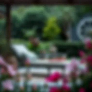 Elegant outdoor recliner in a garden setting showcasing its design