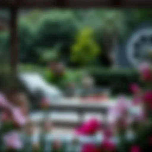 Elegant Outdoor Recliner Elegant outdoor recliner in a garden setting showcasing its design