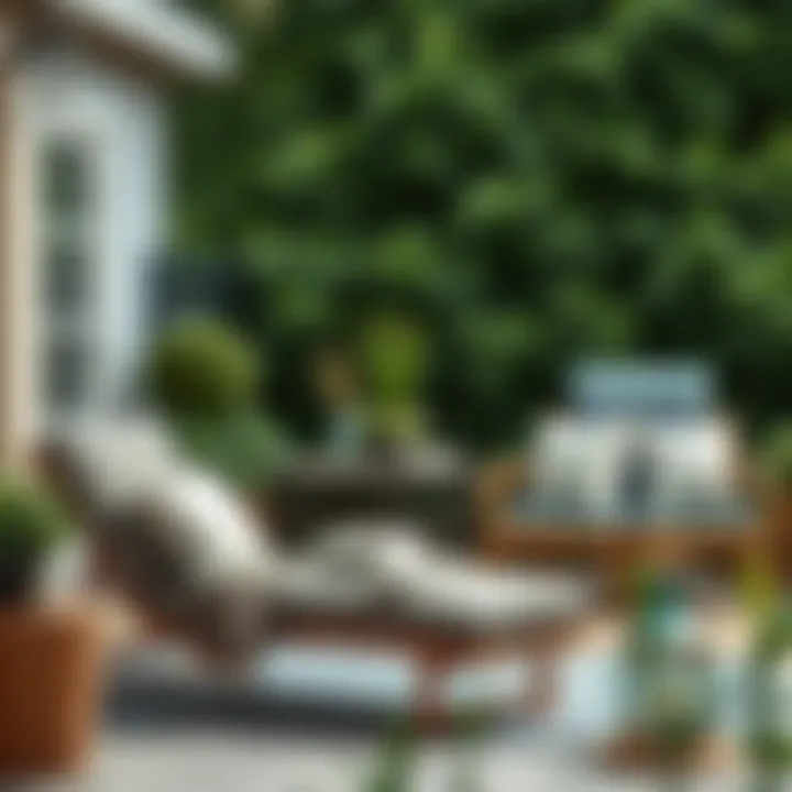 Stylish outdoor setting featuring the Frontgate recliner