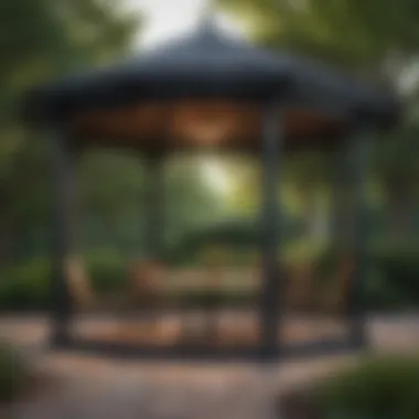 Stylish gazebo with integrated electric outlets