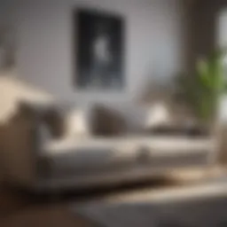 Elegant contemporary sofa bed in a stylish living room