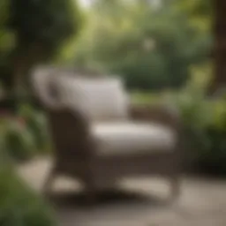 Elegant Hampton wicker outdoor club chair in a serene garden setting