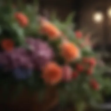 Close-up of floral arrangement maintenance tips