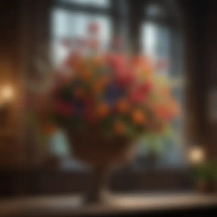 Seasonal hanging floral basket display