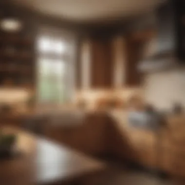 Warm Tones: A Cozy Kitchen Atmosphere Warm-toned kitchen with natural wood cabinets and creamy countertops