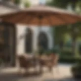 Elegant high-end patio umbrella with intricate design