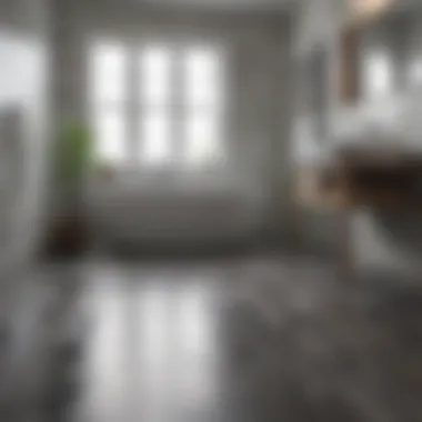 Installation of vinyl flooring in a bathroom setting