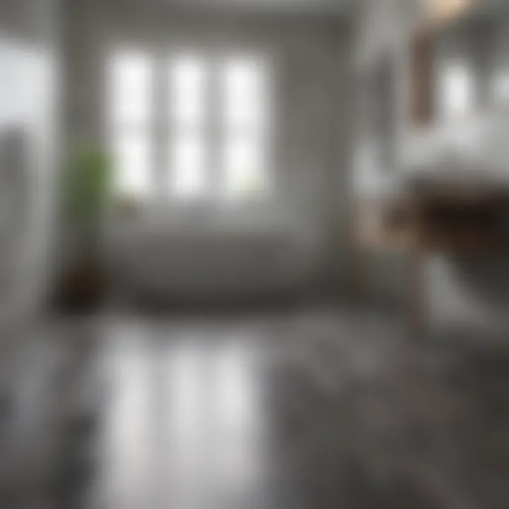 Installation of vinyl flooring in a bathroom setting