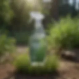 Vinegar in a spray bottle against weeds