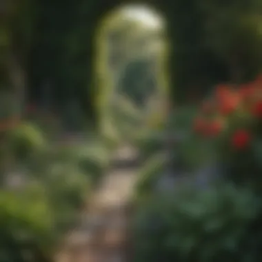Exquisite English Garden Design A beautifully designed English garden showcasing a variety of flowers and plants.