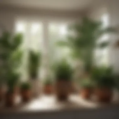 A variety of popular house plants displayed beautifully