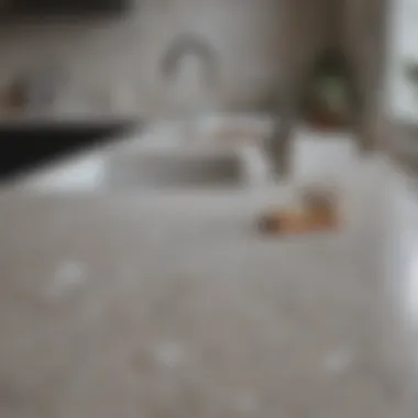 Pristine Quartz Countertop Ready for Cleaning Pristine quartz countertop with cleaning supplies