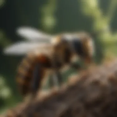 Understanding Borer Bee Behavior Close-up view of a borer bee in its natural habitat