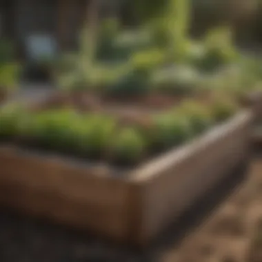 Raised garden bed filled with freshly mixed soil