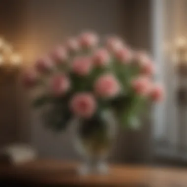 A bouquet of roses arranged elegantly in a vase