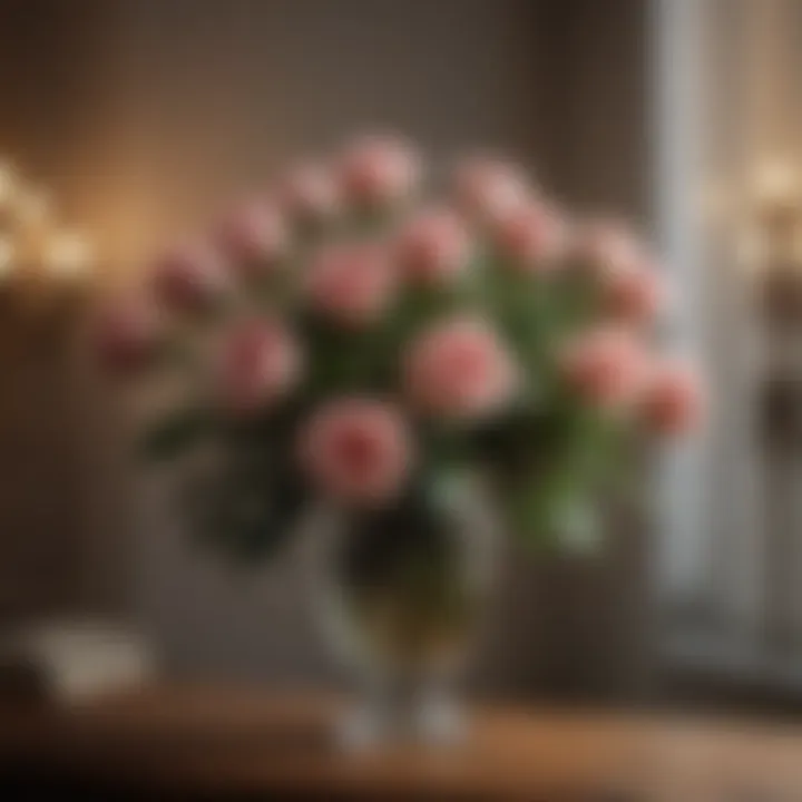 A bouquet of roses arranged elegantly in a vase