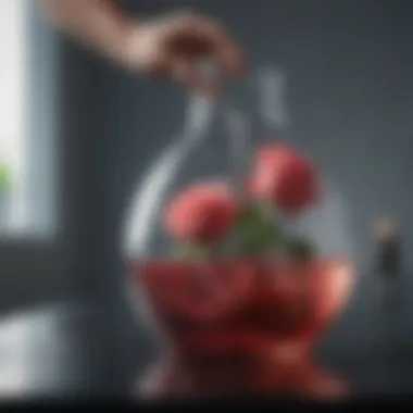 Adding Nutrients to Water Nutrient solution being added to rose water