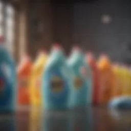 Different types of washing detergent displayed